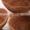 Rattan Woven Fruit Basket, Handcrafted Desktop Fruit Bread Nuts Candies Tray