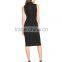 hot selling wholesale fashion round neck sleeveless front split women dress