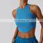 Ribbed Sleeveless Crop Gym Tank Quick Dry Tops Factory Sales U Hem Racerback Sports Bras 96rayon 4spandex