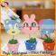 Wooden flower pot spring animal head gift card holder shop decoration