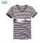 custom wholesale v neck stripe t shirt