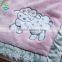 2016 new design lovely sheep and embrossed for baby swaddle print blanket