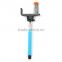Colorful go pro foldable monopod selfie stick with bluetooth remote for iOS/Android system