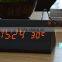 Brand New design style Digital LED Black Wooden Wood Desk Alarm Brown Clock Voice Control reloj despertador