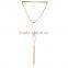 Bohemian Multilayers Long Chain Triangle Resin Bead Pendant Tassel Necklace