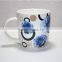 Wholesale high quality color rose design ceramic tea mug from china
