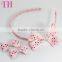 butterfly hair accessories kids 2016 cheap custom headbands custom logo grosgrain bow fabric clip for girls