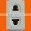 American Standard flush mounting 2 flat pin wall socket (AF6008)