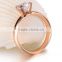 Fashion rose gold titanium steel crystal ring for women titanium jewelry