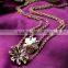 New Design Hot Sale Fashion delicate double layer necklace, pendant necklace, flower pendant necklace