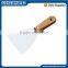 6'' Scraper with clipped wooden handle, stainless steel blade