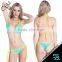 Women's Lace Triangle Multi Halter Straps Brazilian Bikini Swimwear