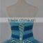 New Design Sweetheart Appliqued Beads Split Leg Ruffled Wedding Dresses Royal Blue Color