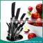 6pcs ABS Handle Zirconia Set Knives With Acrylic Rest Black