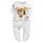 2016 new arrival long sleeve white baby romper with little tiger logo hot sale Infant clothing and toddlers clothing
