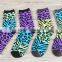 Custom colorful knitted socks, dye subimated printed socks, terry sublimation printing socks