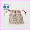 Jute / cotton /canvas drawstring bag, cute jute gift bag, jute draw string bag