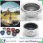 2016 on sales mobile phone camera lens with magnetic mount fisheye+0.67x wide-angle+10x macro 3 in 1 combo for iphone smartphone