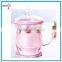 fancy tea set double wall borosilicate glass cup with lid