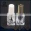 High quality square cap with brush clear glass nail polish bottle