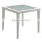 Narrow rattan knitting outdoor furniture used patio KD dining table with 4 pcs chairs