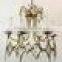 530-18 Italian Brass and Crystal Chandelier