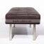 Leather Barcelona Bench Metal Leg