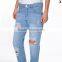 open knee frayed slm fit boyfriend gilr jeans JXA118