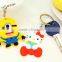 Hot selling 3D soft pvc cartoon animals shaped keychain,promotional wholesale cheap keychain, minion rubber keychain
