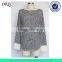 Jacquarded and white cuff cashmere pullover woman