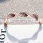 Sweet High Polished Wedding Jewelry Rose Gold Chian Piercing Small Beads Foldover Clasp Fashion Twisty Bracelets For Women