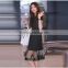 Hot 2016 Summer Fashion Sexy See Through Mesh Patchwork Tunic Dresses Round Neck Short Raglan Sleeve Black Korean Dress
