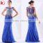 Fashion dress applique evening dress raw silk evening dress