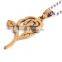 gold rose necklace stainless steel flowers pendant chain necklace wholesale fashion jewelry