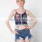 Bonvatt 2017 European Station Women 's New Tassel Retro Pattern Tied Vest Tied Halter Top