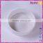 white glazed round ceramic pet food bowl