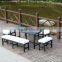 aluminum frame rattan table and chair dining set for garden