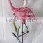Metal Pink Flamingo Garden Ornaments Home Decoration Handmade Craft From Waste Material