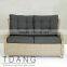 Driago Wicker Sofa- Outdoor Rattan Bench- Patio Brown Wicker Bench