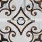 emperador with carrara marble waterjet mosaic medallion