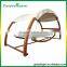 Garden Double Arched Larch Frame White Hammock Swing Bed with Canopy