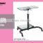 High quality notebook table with wheels, office laptop table cart with shelf