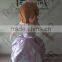 Lilac dress crown princess cartoon mascot costume