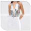 Sexy Backless Halter Silver Sequin Bodysuits Ladies Sexy Bodysuit