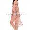 Lady fashion pink fringe half sleeve fashion lace kimono