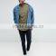 Khaki Longline Long Sleeve T Shirt for Men Elongated T-Shirt Cotton Elastane OEM o neck Curved Hem T Shirt wholesale