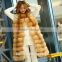Fox fur Luxury 2016 Winter Fashion Women's Real Fox Fur Vest Long Style Furry Striped Guaranteed Natural Fur Vest Female
