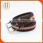 Fishbone style boys and girls woven elastic waistband canvas belt