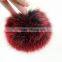Myfur Genuine Fox Fur Pompoms with Snow Top Red Fox Fur Ball Accessory
