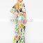 Backless half sleeve floral print maxi dress cheap evening dress